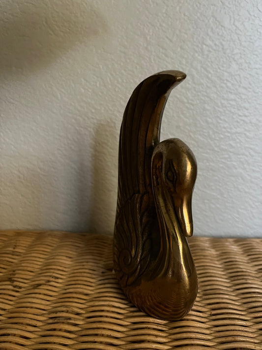 Brass Swan Bookend (1)