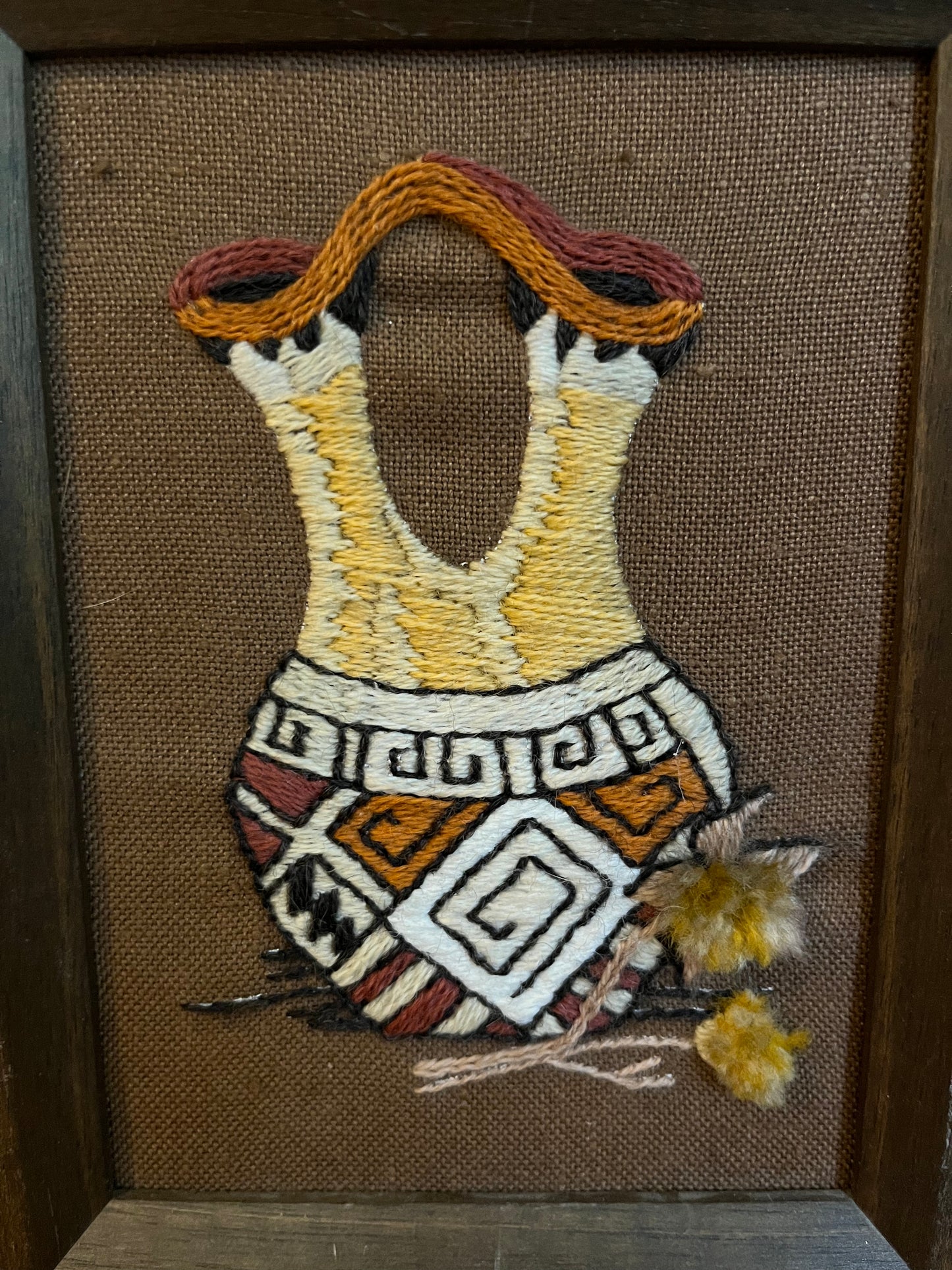 70s Southwestern Vase Embroidery